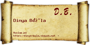 Dinya Béla névjegykártya