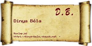 Dinya Béla névjegykártya