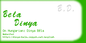 bela dinya business card